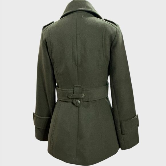 Jessica Simpson Olive Green Military Double Breasted Jacket Coat Women Medium - Picture 6 of 9
